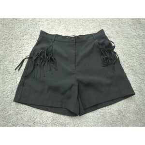 Starrs On Mercer Shorts Womens L Black Fringe High Rise‎ Poly Stretch Lined Boho